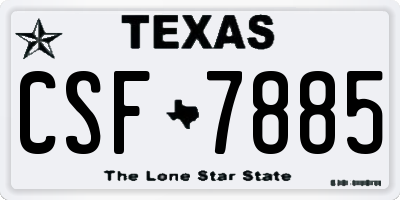 TX license plate CSF7885
