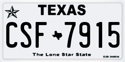 TX license plate CSF7915