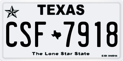 TX license plate CSF7918