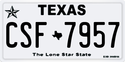 TX license plate CSF7957