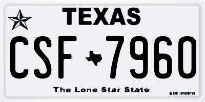 TX license plate CSF7960