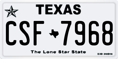TX license plate CSF7968