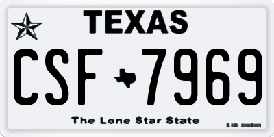TX license plate CSF7969