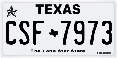 TX license plate CSF7973