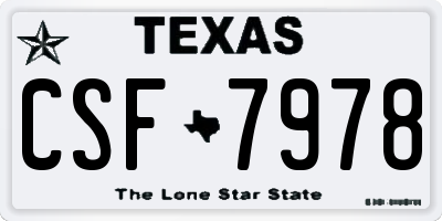TX license plate CSF7978