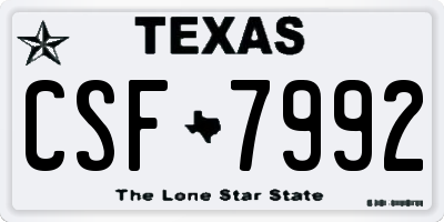 TX license plate CSF7992