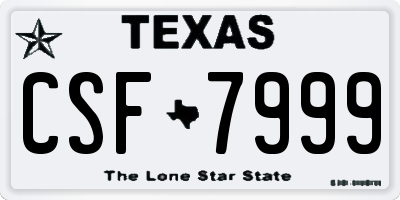 TX license plate CSF7999