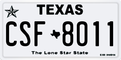 TX license plate CSF8011
