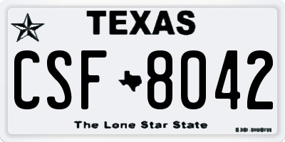 TX license plate CSF8042