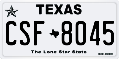 TX license plate CSF8045