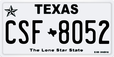 TX license plate CSF8052