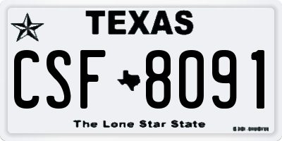 TX license plate CSF8091