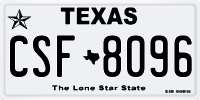 TX license plate CSF8096