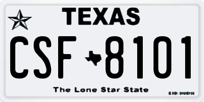 TX license plate CSF8101