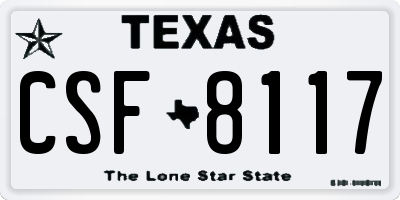 TX license plate CSF8117