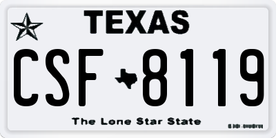 TX license plate CSF8119