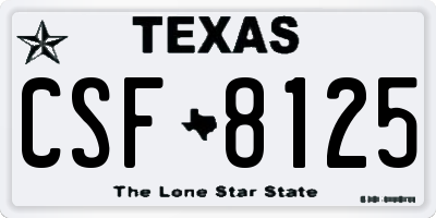 TX license plate CSF8125