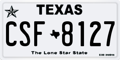 TX license plate CSF8127