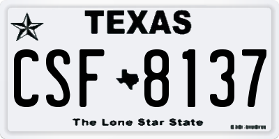 TX license plate CSF8137