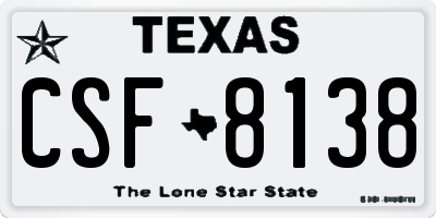 TX license plate CSF8138