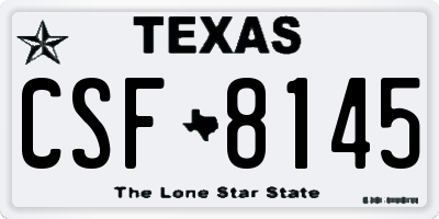 TX license plate CSF8145