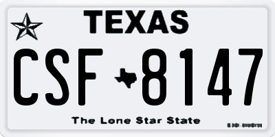 TX license plate CSF8147