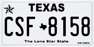 TX license plate CSF8158