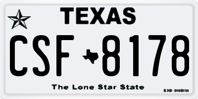 TX license plate CSF8178