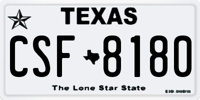 TX license plate CSF8180