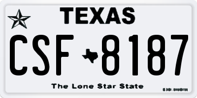 TX license plate CSF8187