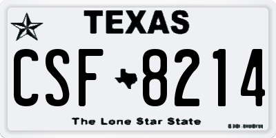 TX license plate CSF8214