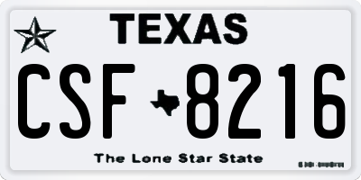 TX license plate CSF8216