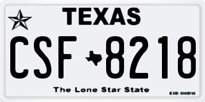 TX license plate CSF8218