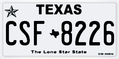TX license plate CSF8226