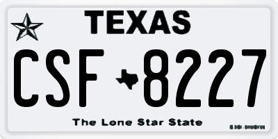 TX license plate CSF8227