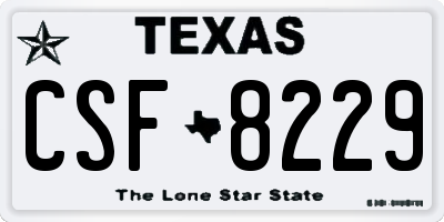 TX license plate CSF8229