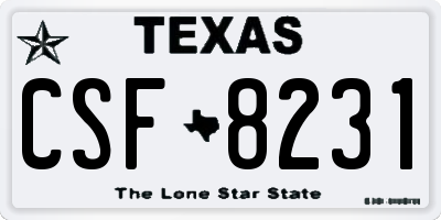 TX license plate CSF8231