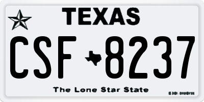 TX license plate CSF8237