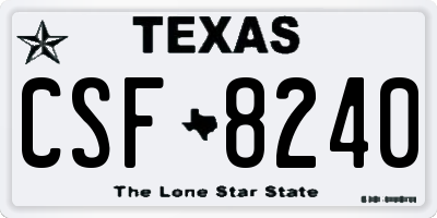 TX license plate CSF8240