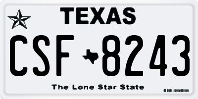 TX license plate CSF8243