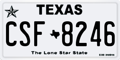 TX license plate CSF8246