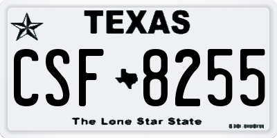 TX license plate CSF8255