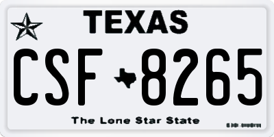 TX license plate CSF8265