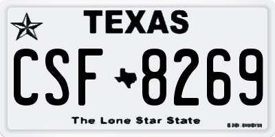 TX license plate CSF8269