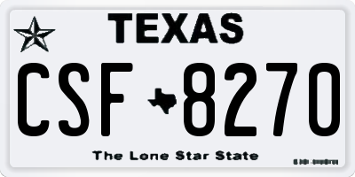 TX license plate CSF8270
