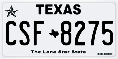 TX license plate CSF8275