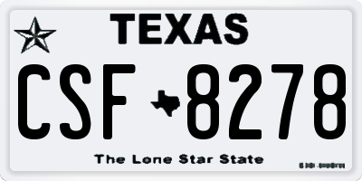 TX license plate CSF8278