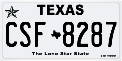TX license plate CSF8287