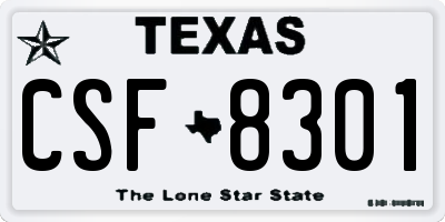 TX license plate CSF8301