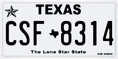 TX license plate CSF8314